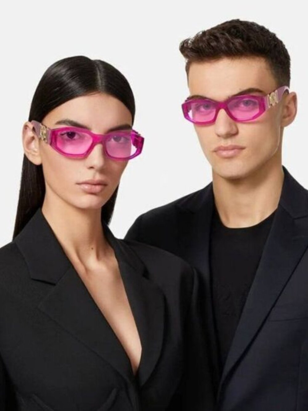 VERSACE Sunglasses VE4361 5334/5 Transparent Fuxia Pink Medusa Biggie Designer - Picture 15 of 16